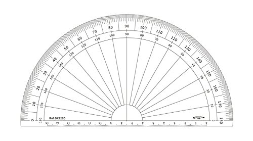 GX220D Grad-Winkelmesser (1/2-Kreis, Transparent von Graphoplex