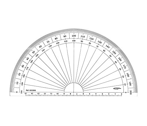 GX220G Grad-Winkelmesser (1/2-Kreis, Transparent von Graphoplex