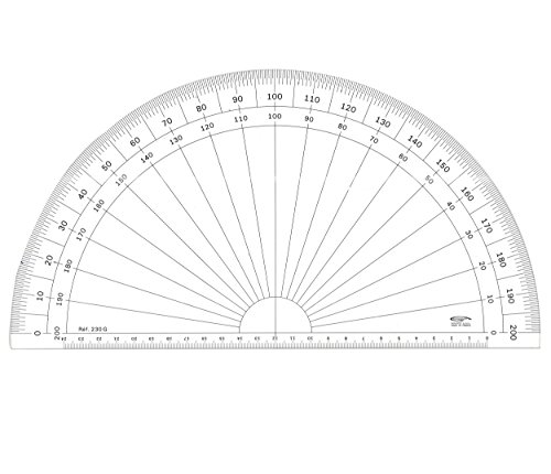 GX230G Grad-Winkelmesser (1/2-Kreis, Transparent von Graphoplex