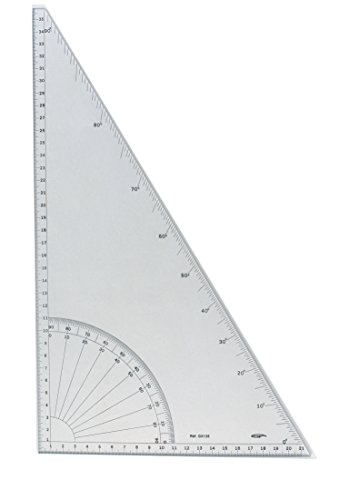 Graphoplex Geodreieck/Winkelmesser, 90°, Gradeinteilung mit geraden Kanten, transparent von Graphoplex