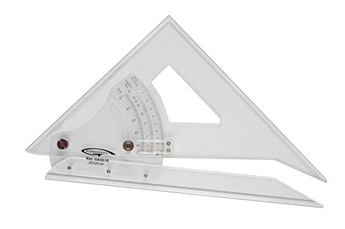 Geodreieck Grad/Dreieck einstellbar von 45° bis 90°, Kanten, hartbeschichtet von Graphoplex