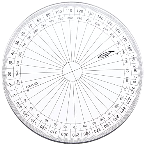 Graphoplex GX110D Vollkreis Winkelmesser, klar. von Graphoplex