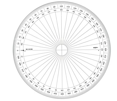 Graphoplex GX125G Winkelmesser, rund, 25 cm von Graphoplex