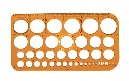 Schablone, Kreise von 1 bis 36 mm von Graphoplex
