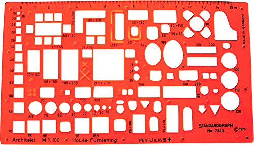 Standardgraph ST7342 - Möbelierungsschablone Architekt Maßstab 1:100 von Graphoplex