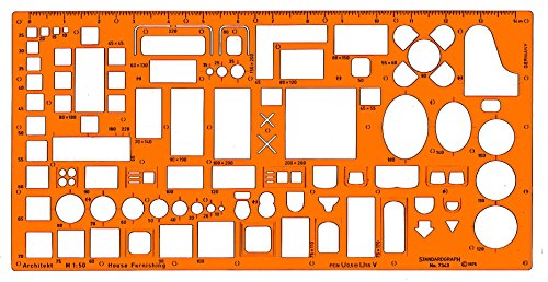 Standardgraph ST7343 - Möbelierungsschablone Architekt Maßstab 1:50 von Graphoplex