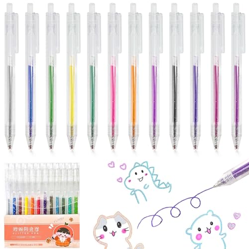 Graplan 12 Stück Glitzer Gelstift, 1,0 mm Metallic Gelstifte 12 Farben Glitzer Stifte Kinder für Malbücher Karten erstellen Basteln langlebiges Schreiben Graplan 12 Stück Glitzer Gelstift, 1,0 mm Metallic Gelstifte 12 Farben Glitzer Stifte Kinder für Malbücher Karten erstellen Basteln langlebiges Schreiben von Graplan
