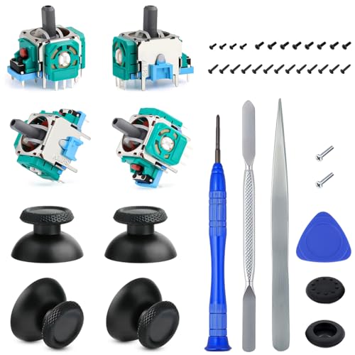 Graplan 4 Stück Joysticks, Ersatz für PS5-Controller, Hall Effekt Sticks Kompatibel mit Play Station 5 PS5 Kontroller 3D Analog Sensor, Reparatur Werkzeuge Kit für PS5 Controller Graplan 4 Stück Joysticks, Ersatz für PS5-Controller, Hall Effekt Sticks Kompatibel mit Play Station 5 PS5 Kontroller 3D Analog Sensor, Reparatur Werkzeuge Kit für PS5 Controller von Graplan