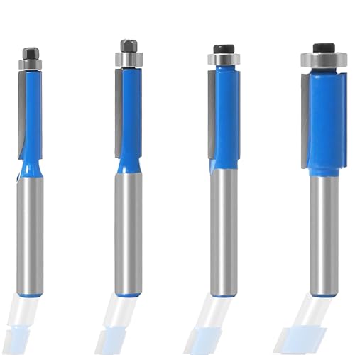 Bündigfräser 8mm Schaft, 4 Stück Bündigfräser Kugellager Oben Nutfräser Router Bits Für Holz,Fräser Set Für Oberfräse Top Bearing Flush Trim Bit Für Holzbearbeitungswerkzeuge Zum Schneiden, Trimmen Bündigfräser 8mm Schaft, 4 Stück Bündigfräser Kugellager Oben Nutfräser Router Bits Für Holz,Fräser Set Für Oberfräse Top Bearing Flush Trim Bit Für Holzbearbeitungswerkzeuge Zum Schneiden, Trimmen von Grasslandy