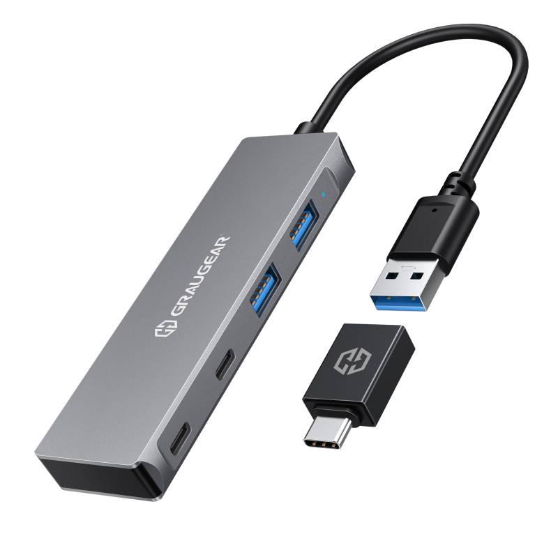 GRAUGEAR USB-HUB 4x USB 3.0, 2x Type-C und 2x Type-A retail von GrauGear