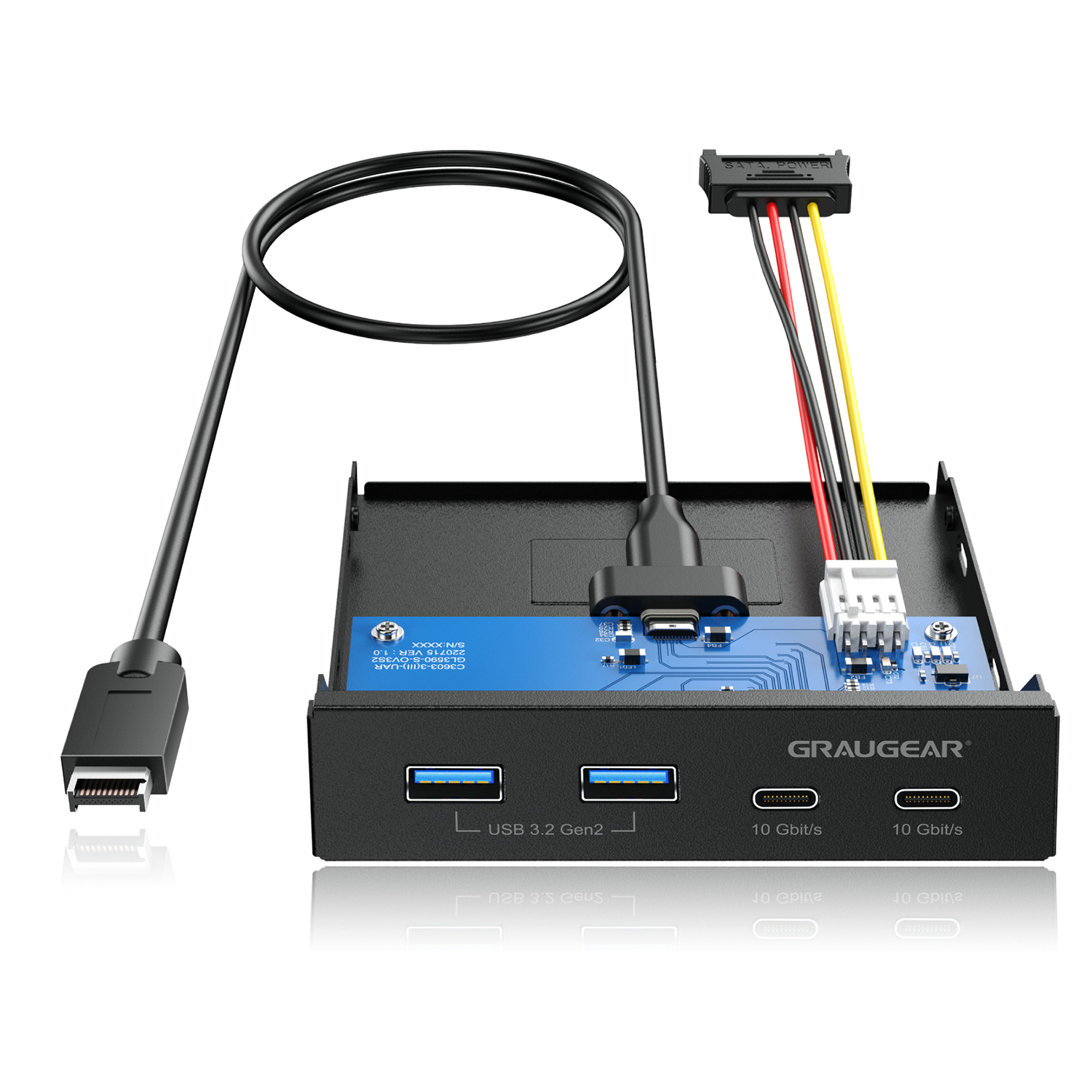 GRAUGEAR Multi Frontblende 4-Fach USB-HUB, 2x USB-C,2x USB-A retail GRAUGEAR Multi Frontblende 4-Fach USB-HUB, 2x USB-C,2x USB-A retail von GrauGear