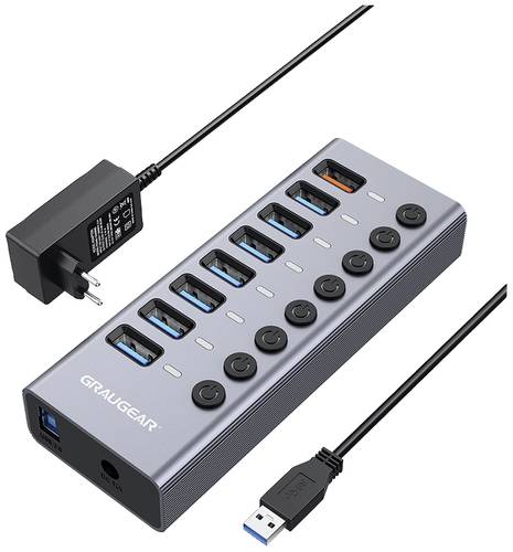 GrauGear G-HUB71-A 7 Port USB 3.2 Gen 1-Hub (USB 3.0) von GrauGear