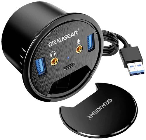 GrauGear G-THUB-AU-60 2 Port USB 3.0-Hub Schwarz von GrauGear