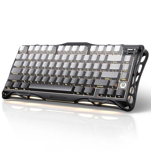 GravaStar Mercury K1 75% Mechanische Gaming-Tastatur, Exoskelett-Design Aus Aluminiumlegierung, Benutzerdefinierte Tastatur mit Hot-Swap-Sockel, Linearschalter, RGB Hintergrundbeleuchtung & Rahmen GravaStar Mercury K1 75% Mechanische Gaming-Tastatur, Exoskelett-Design Aus Aluminiumlegierung, Benutzerdefinierte Tastatur mit Hot-Swap-Sockel, Linearschalter, RGB Hintergrundbeleuchtung & Rahmen von GravaStar