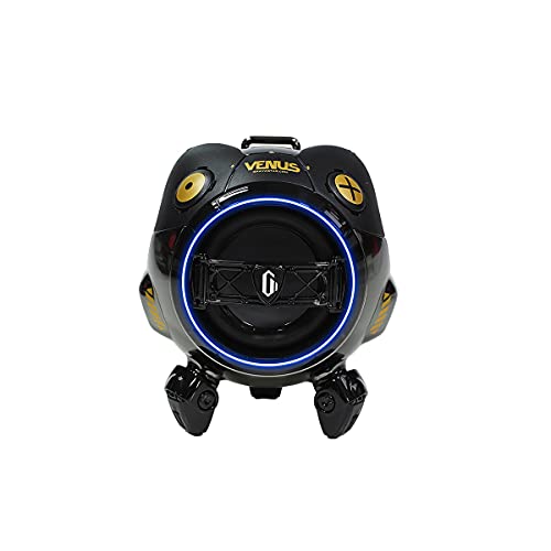 GravaStar Venus | Bluetooth-Lautsprecher | Mini-Roboter-Lautsprecher | Wasserdicht | Tragbarer kabelloser Lautsprecher | 10 Stunden | 10 W (Black) von GravaStar