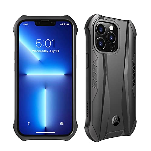 GravaStar für iPhone 13 Case Stoßfestes Bumper Cover MagSafe Kompatibel, Verdickte 4 Eck TechnologieVerstärkter Fallschutz Anti-Rutsch Matte Oberfläche Hard Armor (Black) von GravaStar