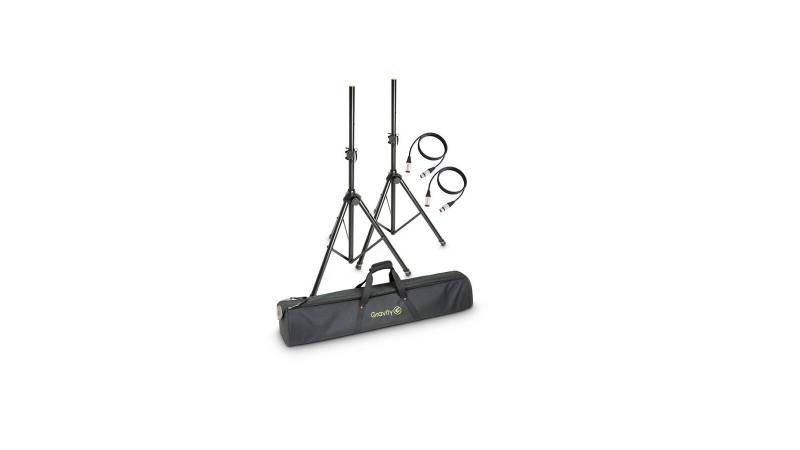 Gravity SS 5211 B SET 3 - Set aus 2 Boxenständern mit Tasche und 2 x 5 m XLR von Gravity