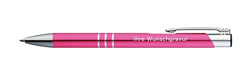 10 Kugelschreiber aus Metall / mit Gravur / Farbe: pink von Gravur by Livepac Office