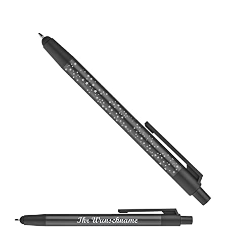 10x Touchpen Kugelschreiber aus Metall "Sterne" mit Namensgravur von Gravur by Livepac Office
