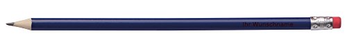 Bleistift mit Radierer / HB / Farbe: lackiert blau / mit Gravur von Gravur by Livepac Office