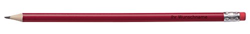 Bleistift mit Radierer / HB / Farbe: lackiert rot / mit Gravur von Gravur by Livepac Office