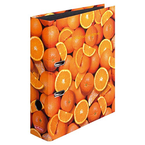 Herlitz Motivordner mit goldgefärbter Gravur / DIN A4 / 80mm breit / "Orange" von Gravur by Livepac Office