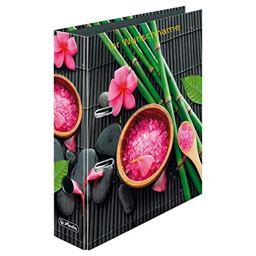 Herlitz Motivordner mit goldgefärbter Gravur / DIN A4 / 80mm breit / " Salt and Bamboo" Herlitz Motivordner mit goldgefärbter Gravur / DIN A4 / 80mm breit / " Salt and Bamboo" von Gravur by Livepac Office