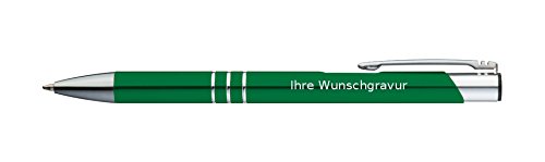 Kugelschreiber aus Metall / mit Gravur / Farbe: grün von Gravur by Livepac Office