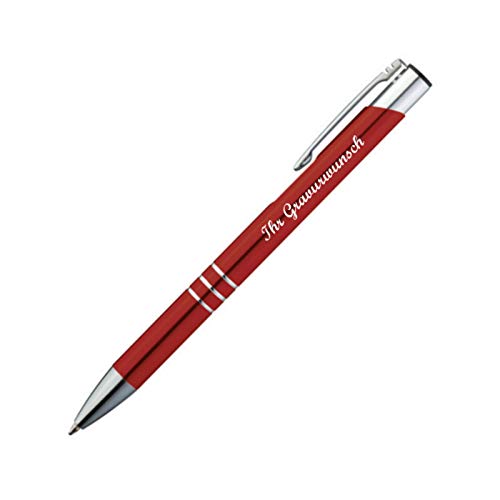 Kugelschreiber aus Metall mit Namensgravur - Farbe: rot von Gravur by Livepac Office