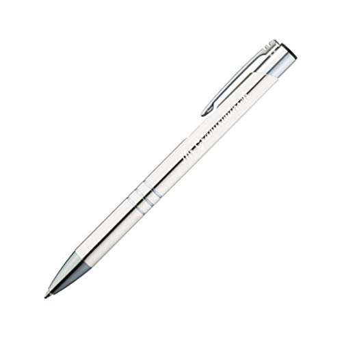 Kugelschreiber aus Metall mit Namensgravur - Farbe: weiß von Gravur by Livepac Office