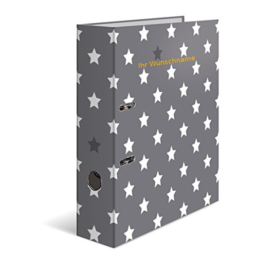 Motivordner mit goldgefärbter Gravur / DIN A4 / 70mm breit / "Sterne" von Gravur by Livepac Office