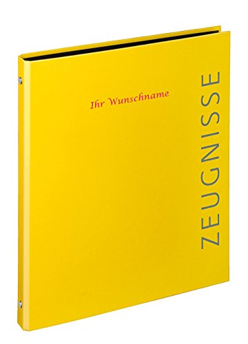 Zeugnismappe mit pinkgefärbter Gravur / Zeugnisringbuch / Farbe: gelb von Gravur by Livepac Office