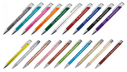 20 Kugelschreiber aus Metall mit Gravur / 20 Farben von Gravur by LivepacOffice