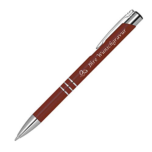 Kugelschreiber mit Gravur "Hochzeit" / aus Metall / Farbe: bordeaux von Gravur by LivepacOffice