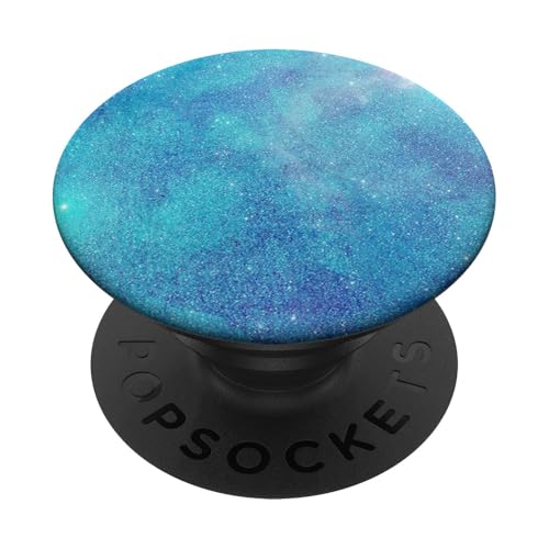 Galaxy Raum in Blau Cyan AEHP477 PopSockets PopGrip: Ausziehbarer Sockel und Griff für Handys/Tablets mit Tauschbarem Top von Gray & Gold Publishing