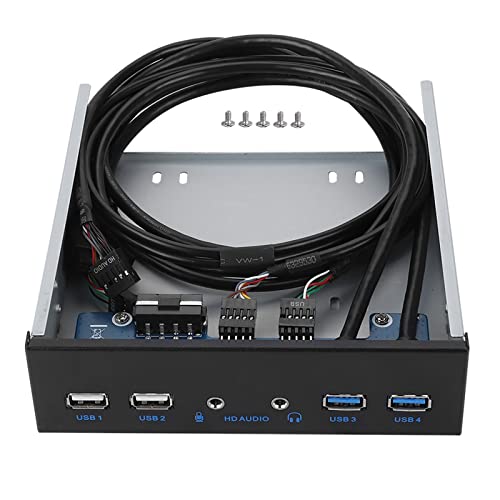 Grcfumo Diskettenschacht, Frontschacht mit HD-Audioanschluss, Frontplatte mit Kabel und Schrauben für Computerzubehör von Grcfumo