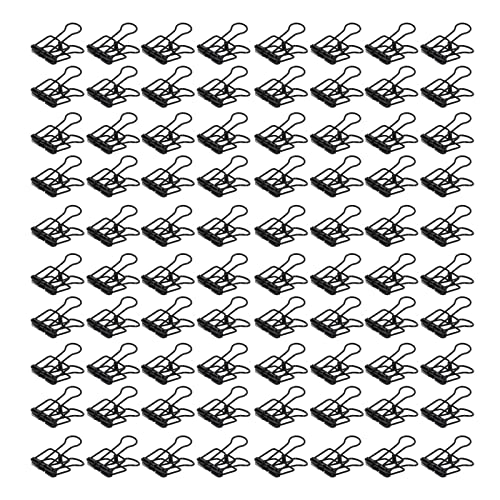GRCFUMO 80 PCS Hohlclips, robuste Metallpapierklemmen, Papiermetallklammern, starke Papierklammern für die Klassifizierung von Schul- und Bürodokumenten (Black) von Grcfumo