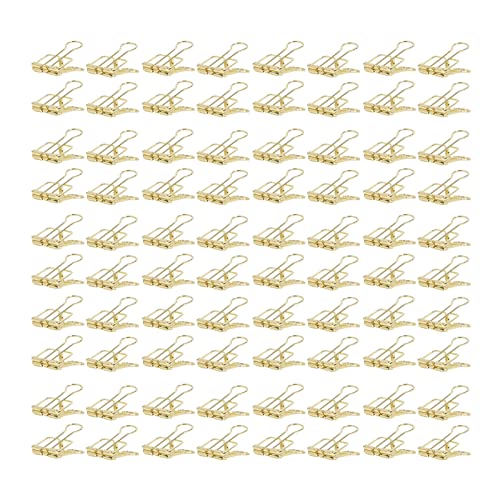 GRCFUMO 80 PCS Hohlclips, robuste Metallpapierklemmen, Papiermetallklammern, starke Papierklammern für die Klassifizierung von Schul- und Bürodokumenten (Gold) von Grcfumo