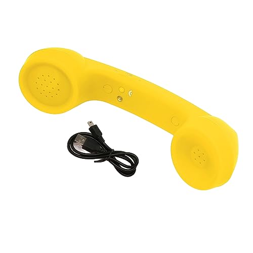 Grcfumo -Telefonhandel, kordlessem Telefon -Handy -Empfänger, Retro -Mobiltelefon -Mobilteilempfänger mit Kabel für Mobiltelefon, Computer (Gelb) von Grcfumo