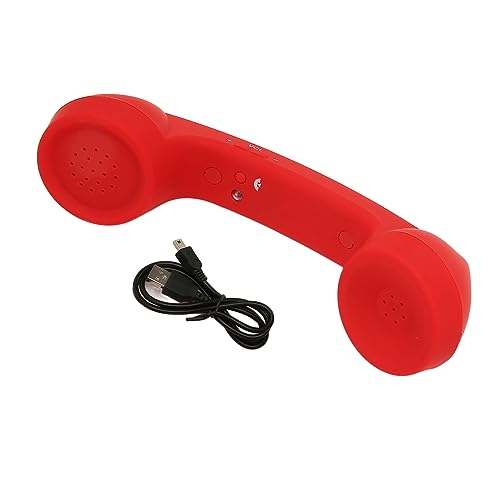 Grcfumo -Telefonhandel, kordlessem Telefon -Handy -Empfänger, Retro -Mobiltelefon -Mobilteilempfänger mit Kabel für Mobiltelefon, Computer (Rot) von Grcfumo