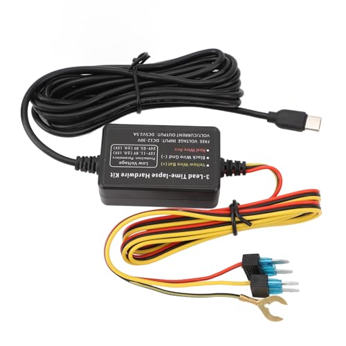 Typ -C -Dash -Cam -Hartdraht -Kit, 12 V 30 V bis 5 V niedriger Spannungsschutz USB Typ C Hartverdrahtungskit, Dash -Kamera -Ladegerät für GPS -Netzteile für GPS Typ -C -Dash -Cam -Hartdraht -Kit, 12 V 30 V bis 5 V niedriger Spannungsschutz USB Typ C Hartverdrahtungskit, Dash -Kamera -Ladegerät für GPS -Netzteile für GPS von Grcfumo