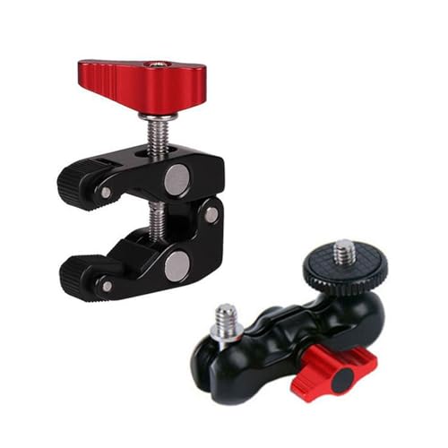 Greabuy Super Clamp Kamera Klemmhalterung Monitore 360 Kugelkopf Magics Arm Doppel-Kugelkopfadapter für DSLR-Kamera/LED von Greabuy