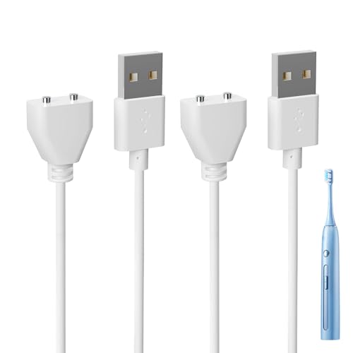 Greacesrio 2 Stück Universal 6mm Magnetisches USB-Ladekabel, Magnetisches 2-Pin USB-Kabel für Massagegeräte, Smartwatch und mehr, Ersatz-Ladekabel, 0,8m Magnetisch Ladezubehör (Weiß) von Greacesrio