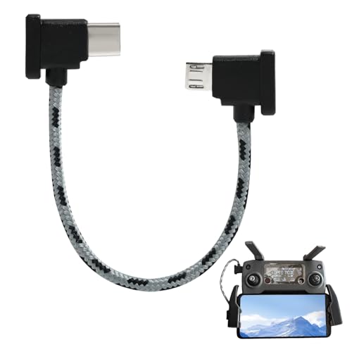 Greacesrio USB C auf Micro-USB Fernsteuerung Kabel, Nylon Type-C zu Micro USB 15 cm, Datenübertragungskabel für Drohnen kompatibel mit DJI Mini SE/Mavic Mini/Air/2 Pro Zoom Greacesrio USB C auf Micro-USB Fernsteuerung Kabel, Nylon Type-C zu Micro USB 15 cm, Datenübertragungskabel für Drohnen kompatibel mit DJI Mini SE/Mavic Mini/Air/2 Pro Zoom von Greacesrio