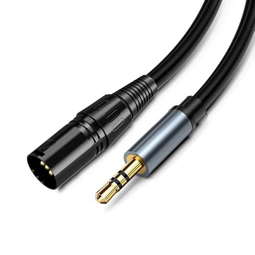 Greacesrio XLR-Kabel, 3,5 mm auf 3,5 mm unsymmetrische Mini-Klinkenstecker auf XLR-Stecker, für Gitarre, Lautsprecher, Mikrofon, Verstärker, Soundkarte (2 m, Stecker) von Greacesrio