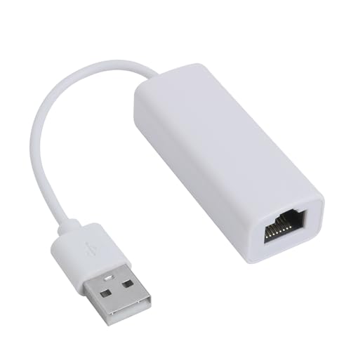 USB 2.0 LAN Adapter 10/100 Mbps, USB auf RJ45 Gigabit Ethernet LAN Netzwerkadapter, Ethernet-LAN Kompatibel mit Windows 7/8/9/10/11 Vista (32/64bit), XP, 2003/2000 (Weiß) von Greacesrio