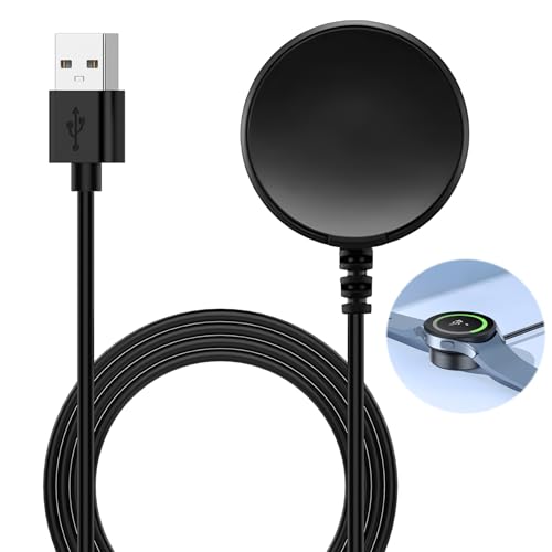USB-Ladegerät für kompatibel mit Samsung Galaxy Watch 7/Watch FE/Watch 6/6 Classic/Watch 5/5 Pro/4/4 Classic/3/Watch Active 2/1, Magnetisches Ladegerät mit USB-Ladekabel, 100 cm, Schwarz USB-Ladegerät für kompatibel mit Samsung Galaxy Watch 7/Watch FE/Watch 6/6 Classic/Watch 5/5 Pro/4/4 Classic/3/Watch Active 2/1, Magnetisches Ladegerät mit USB-Ladekabel, 100 cm, Schwarz von Greacesrio