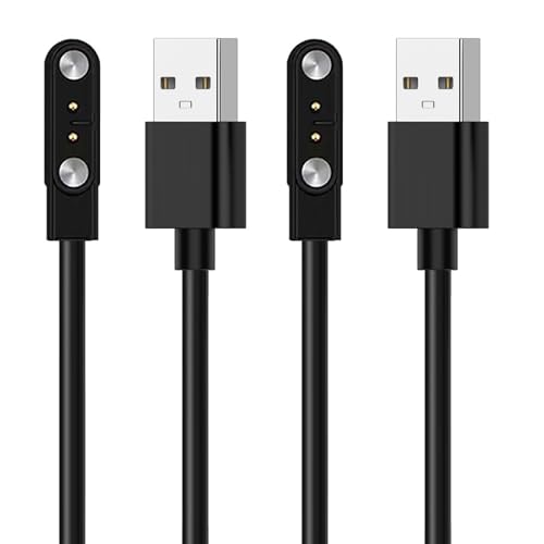 Universal-Smartwatch-Ladegerät, 2 Pin mit 4 mm, Ladegerät für Uhren, USB-Kabel, 2-polig, Ersatzadapter, magnetischer Uhrenanschluss, Kontaktabstand des Ladegeräts 4 mm, 2 Stück Universal-Smartwatch-Ladegerät, 2 Pin mit 4 mm, Ladegerät für Uhren, USB-Kabel, 2-polig, Ersatzadapter, magnetischer Uhrenanschluss, Kontaktabstand des Ladegeräts 4 mm, 2 Stück von Greacesrio
