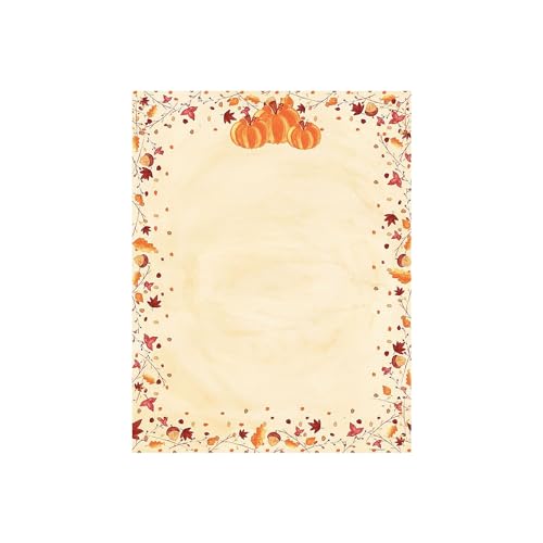 Great Papers! Briefkopf mit Kürbis, bemalt, 80 Stück, 27,9 x 21,6 cm (2015086) von Great Papers!