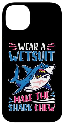 Haie: Trage einen Neoprenanzug - Lass den Hai kauen Hülle für iPhone 14 Plus von Great White Shark Designs For Kids